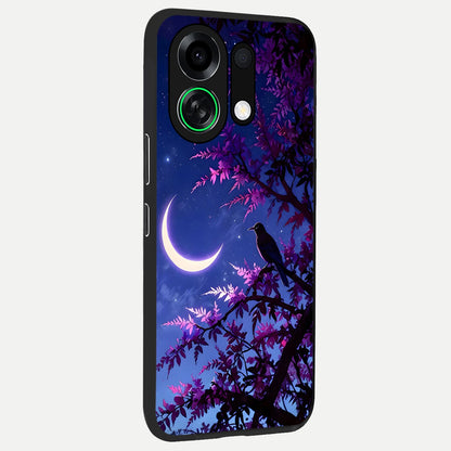  Crow And Moon Scenery back cover For Oppo K13 Turbo slim fit glass case with vibrant aesthetic design