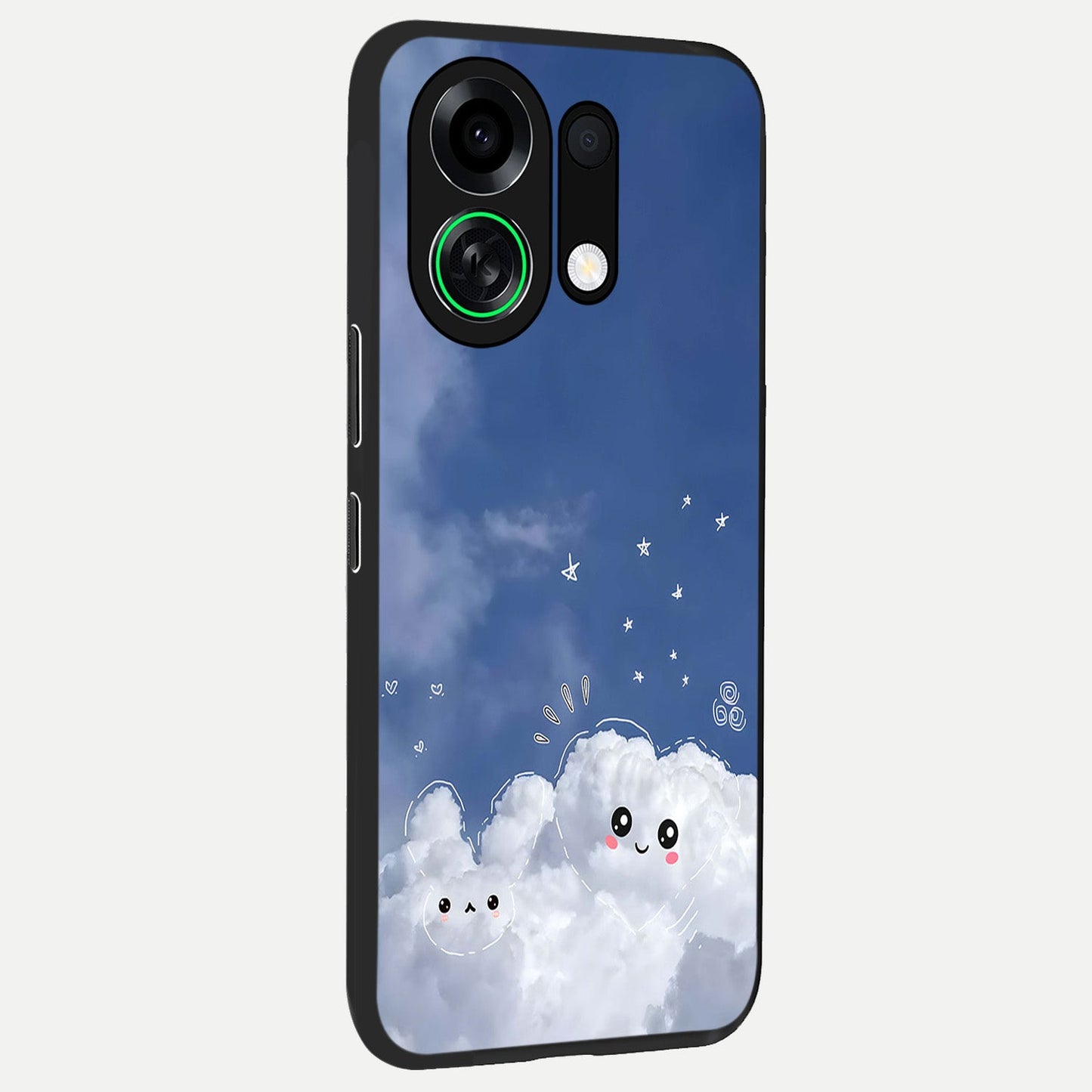  Cute Blossom Cloud back cover For Oppo K13 Turbo slim fit glass case with vibrant aesthetic design