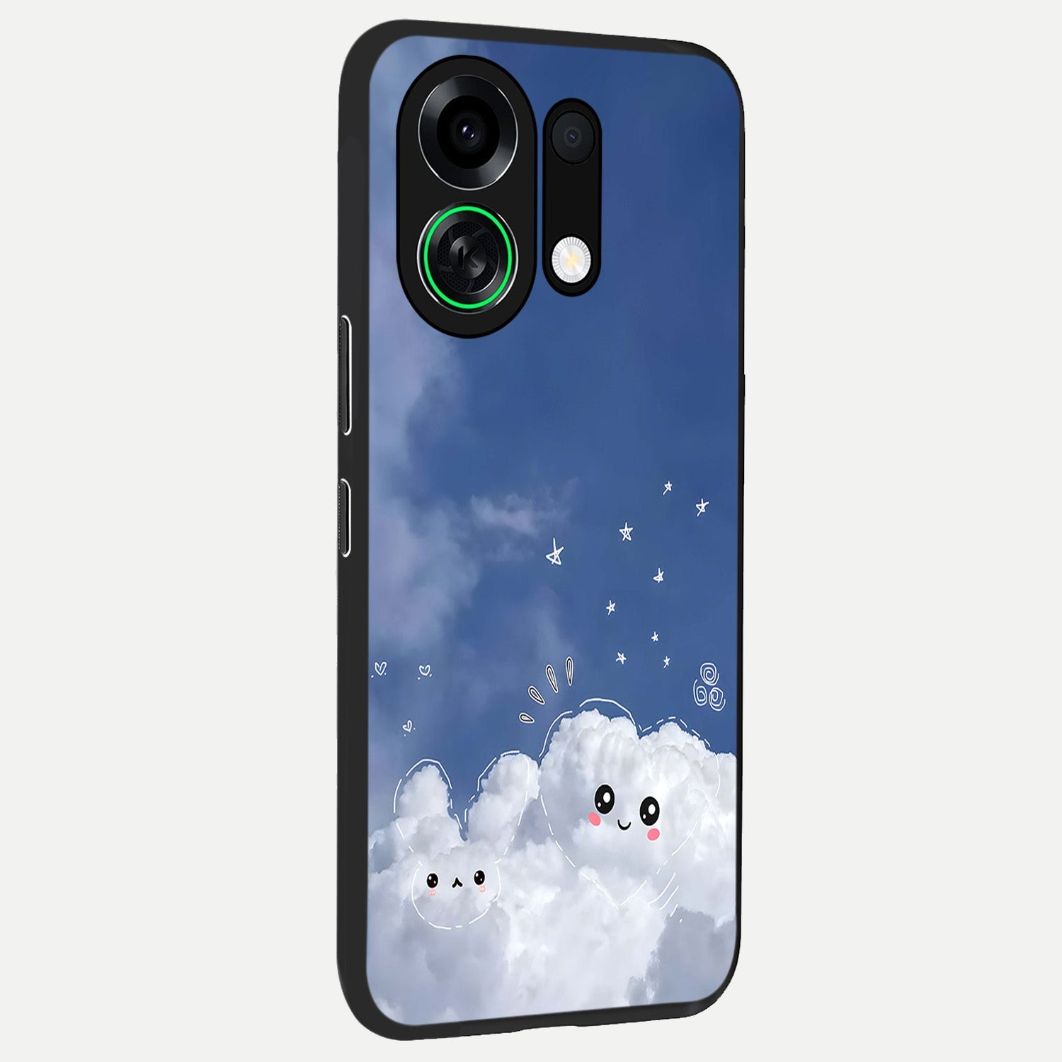  Cute Blossom Cloud back cover For Oppo K13 Turbo slim fit glass case with vibrant aesthetic design