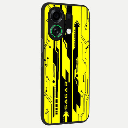  Electric Pulse CYBERPUNK Custom Name back cover For Oppo K13 Turbo slim fit glass case with vibrant aesthetic design