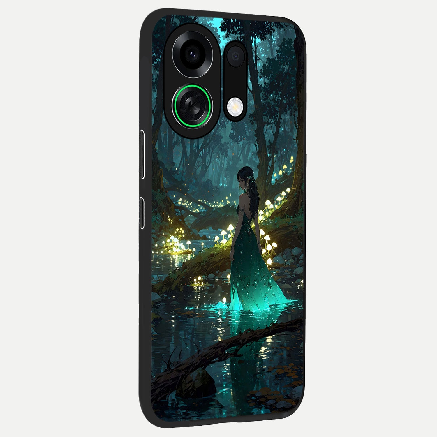  Enchanted Forest Glow back cover For Oppo K13 Turbo slim fit glass case with vibrant aesthetic design