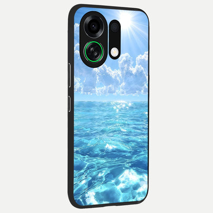  Endless Ocean Horizon back cover For Oppo K13 Turbo slim fit glass case with vibrant aesthetic design