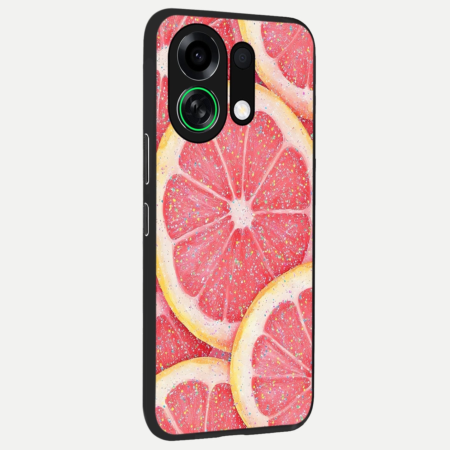  Glitter Grapefruit back cover For Oppo K13 Turbo slim fit glass case with vibrant aesthetic design