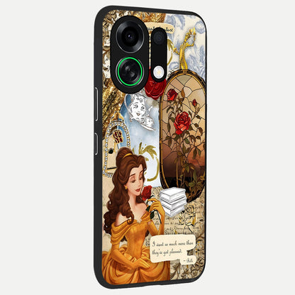  Golden Dream Belle back cover For Oppo K13 Turbo slim fit glass case with vibrant aesthetic design