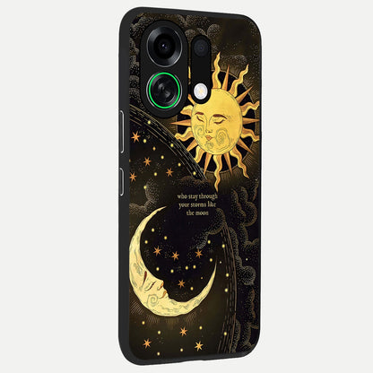  Golden Lunar Love back cover For Oppo K13 Turbo slim fit glass case with vibrant aesthetic design