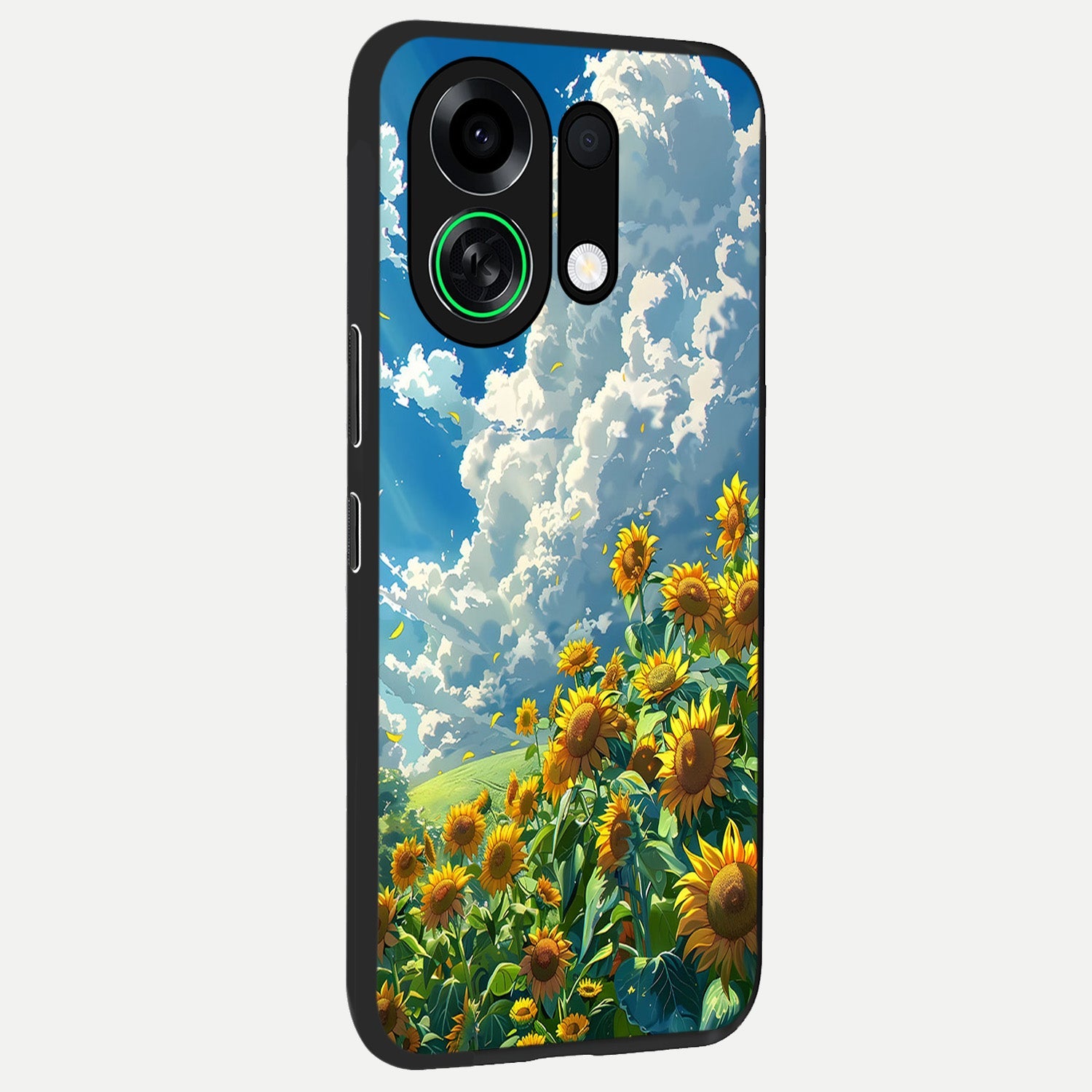  Golden Sun Glory back cover For Oppo K13 Turbo slim fit glass case with vibrant aesthetic design