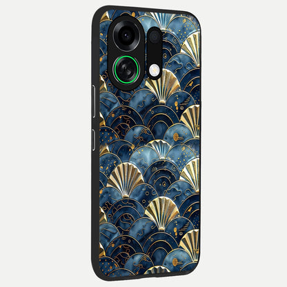  Golden Wave Luxe back cover For Oppo K13 Turbo slim fit glass case with vibrant aesthetic design