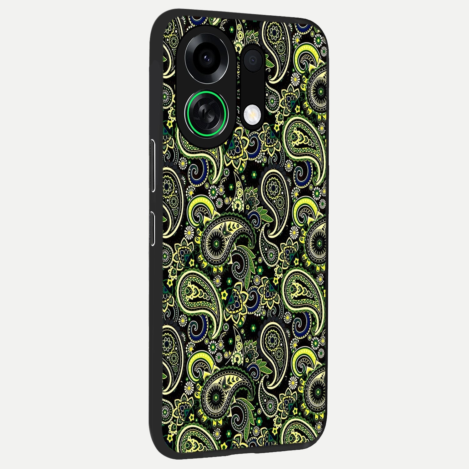  Green Lemon back cover For Oppo K13 Turbo slim fit glass case with vibrant aesthetic design