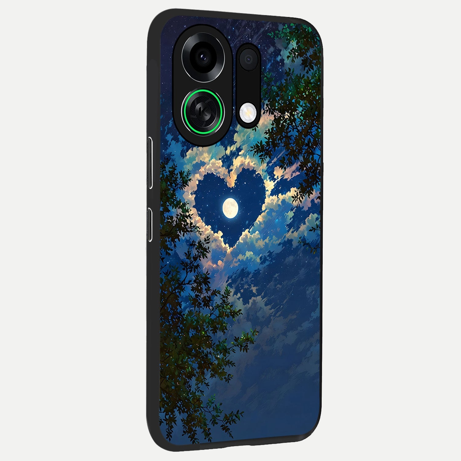  Heart With Moon Sky back cover For Oppo K13 Turbo slim fit glass case with vibrant aesthetic design