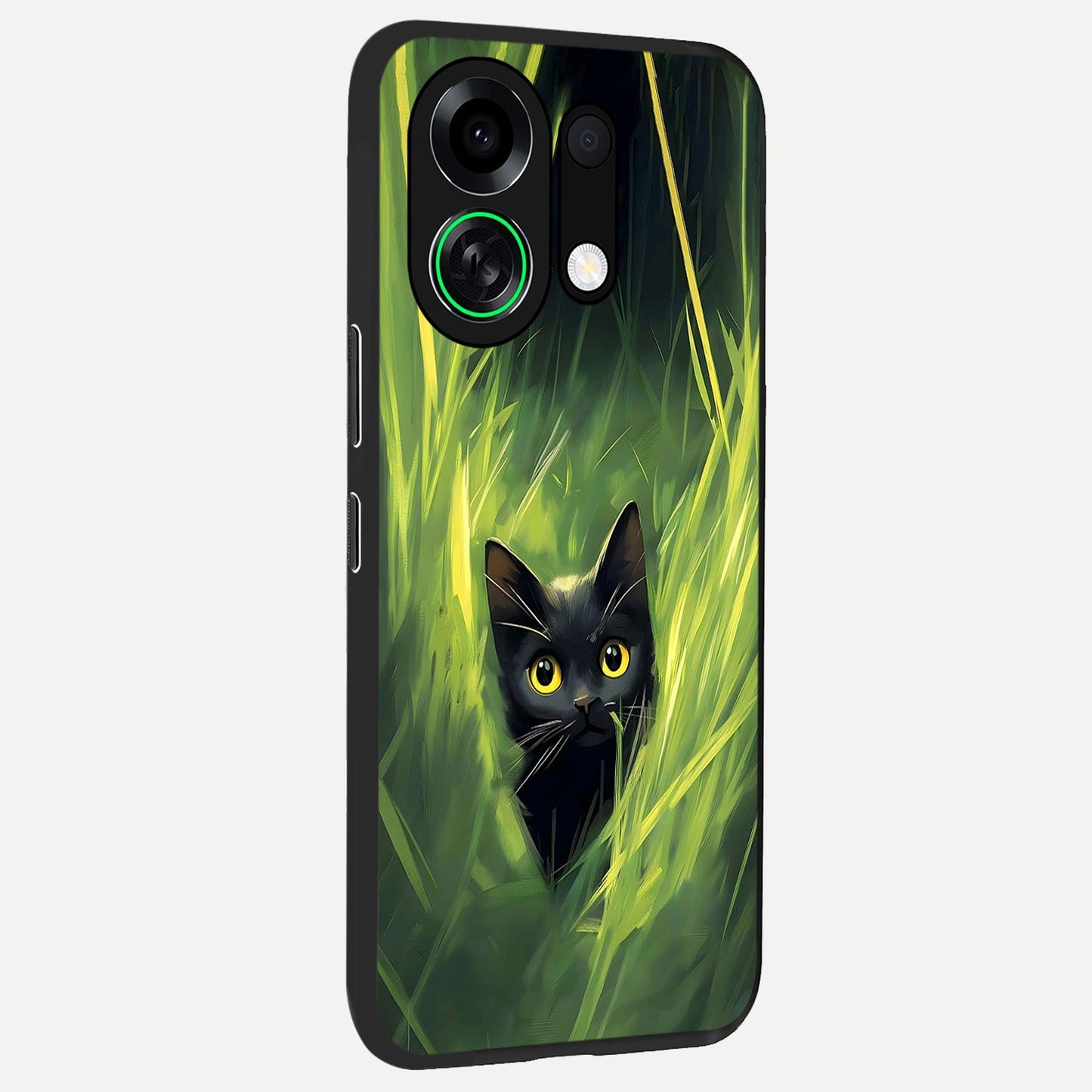  Hidden Cat Whisper back cover For Oppo K13 Turbo slim fit glass case with vibrant aesthetic design