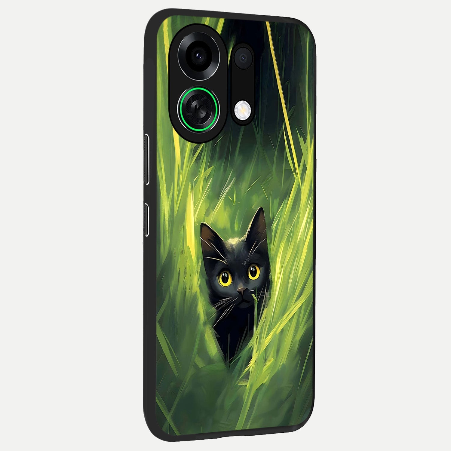  Hidden Cat Whisper back cover For Oppo K13 Turbo slim fit glass case with vibrant aesthetic design