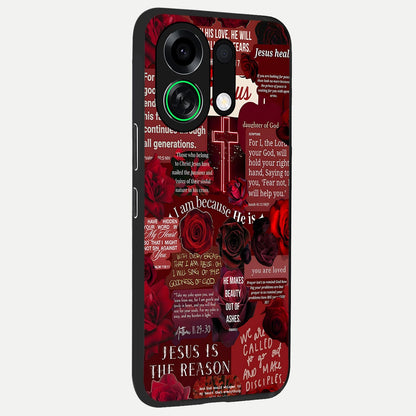  Jesus Love Heals back cover For Oppo K13 Turbo slim fit glass case with vibrant aesthetic design