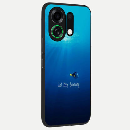  Just Keep Swimming back cover For Oppo K13 Turbo slim fit glass case with vibrant aesthetic design