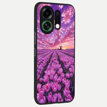  Lavender Dream Skies back cover For Oppo K13 Turbo slim fit glass case with vibrant aesthetic design