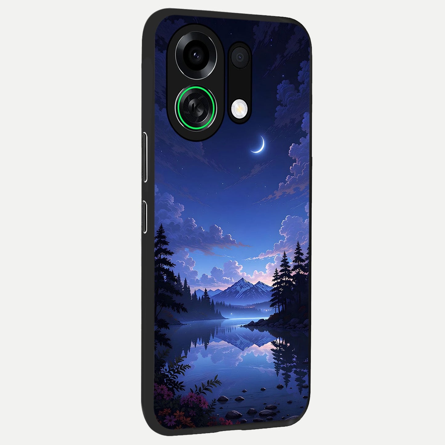  Midnight Lake Peace back cover For Oppo K13 Turbo slim fit glass case with vibrant aesthetic design