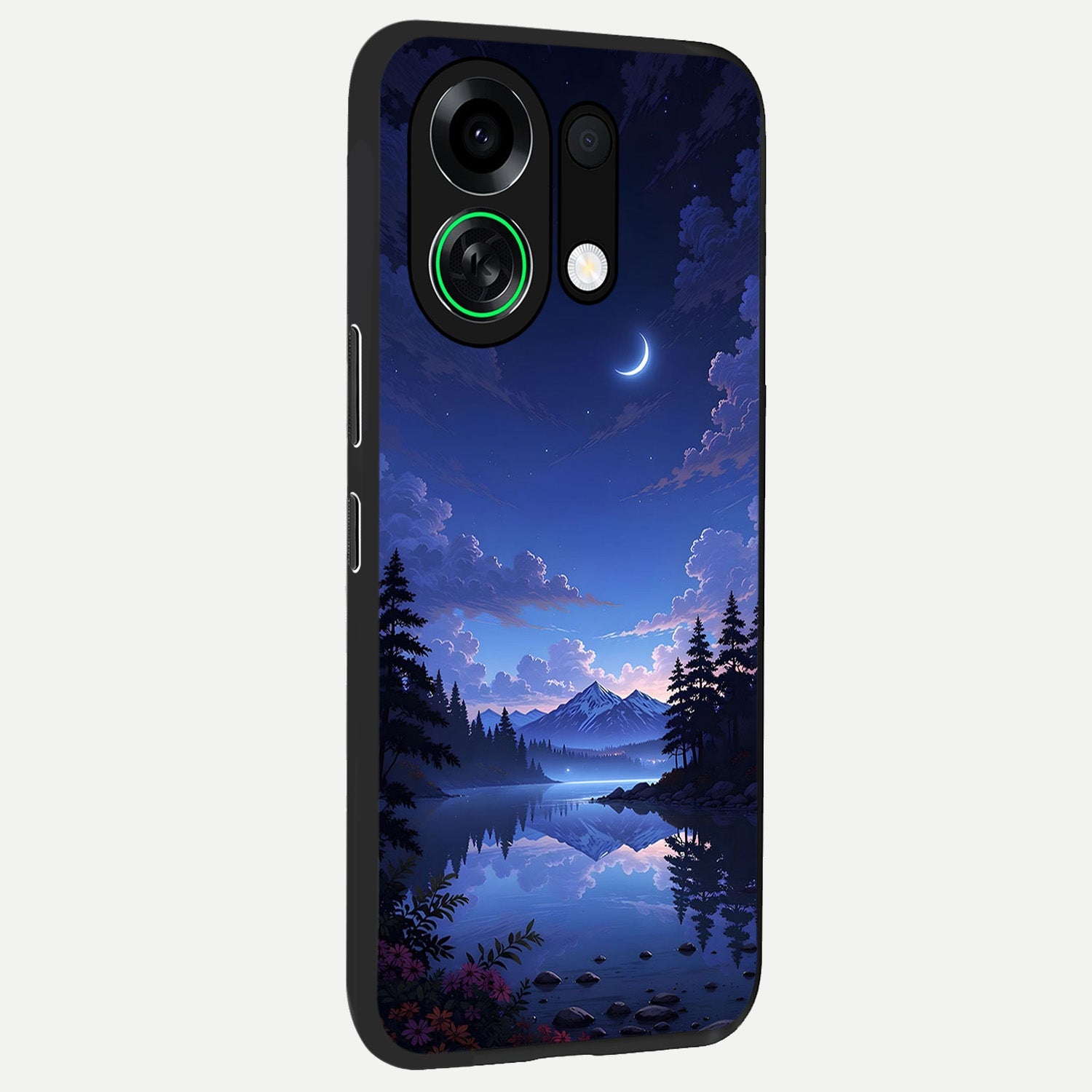  Midnight Lake Peace back cover For Oppo K13 Turbo slim fit glass case with vibrant aesthetic design