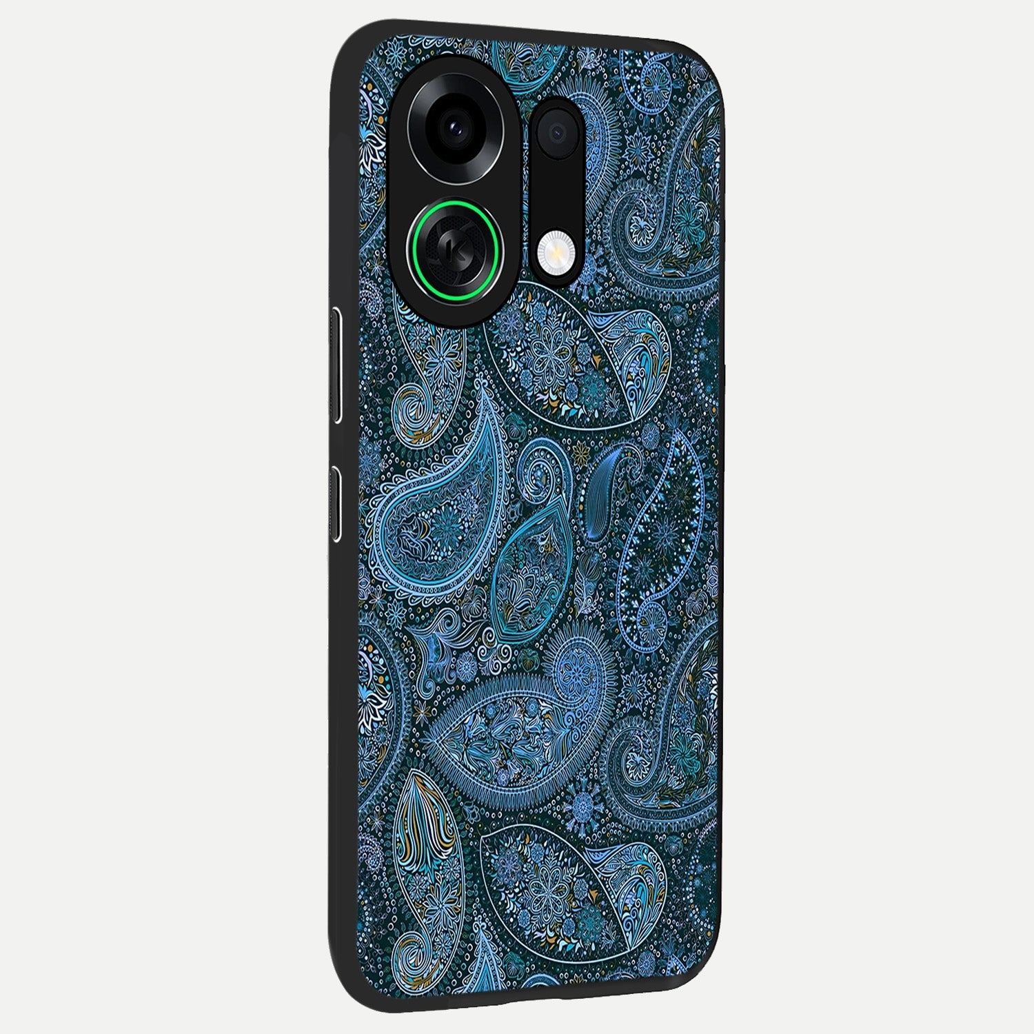  Midnight Paisley Glow back cover For Oppo K13 Turbo slim fit glass case with vibrant aesthetic design