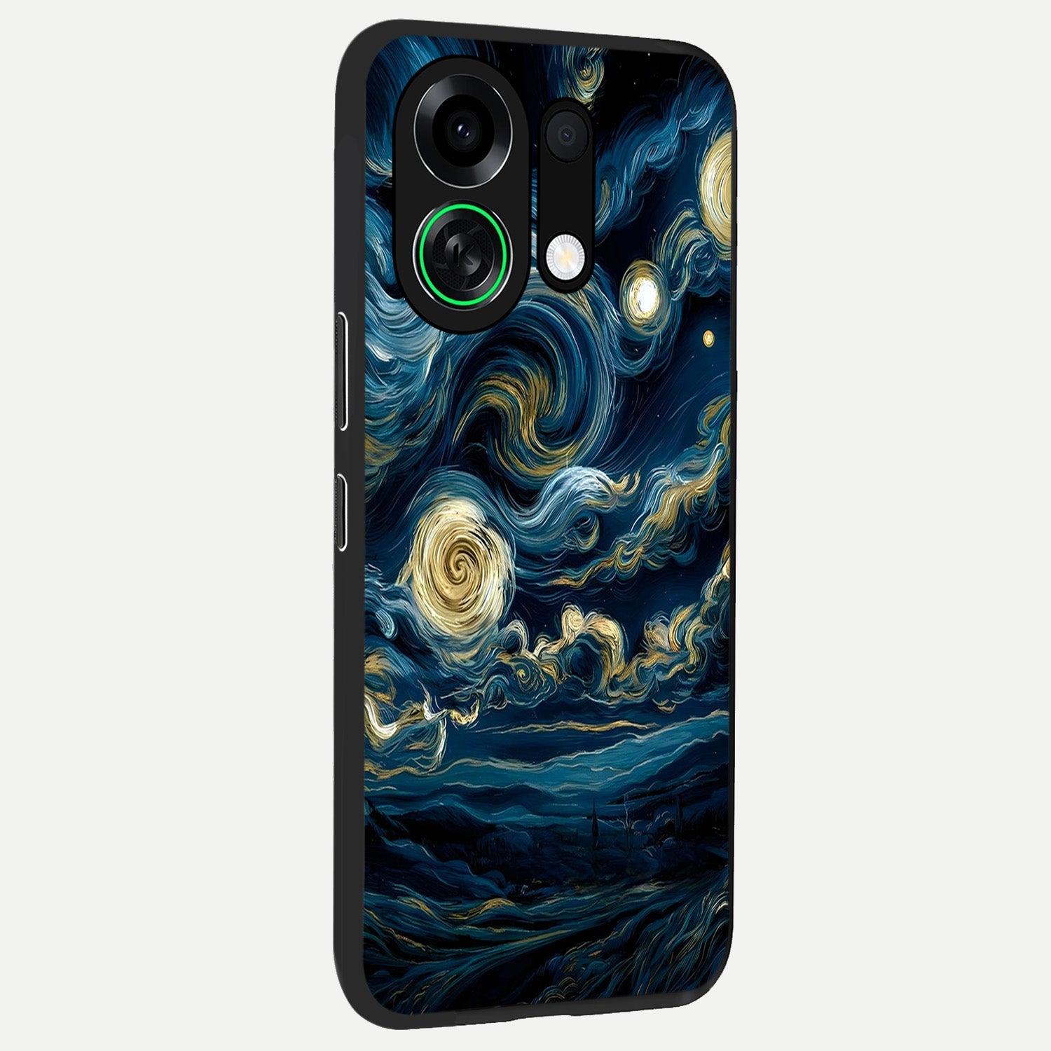  Midnight Sky Whirl back cover For Oppo K13 Turbo slim fit glass case with vibrant aesthetic design