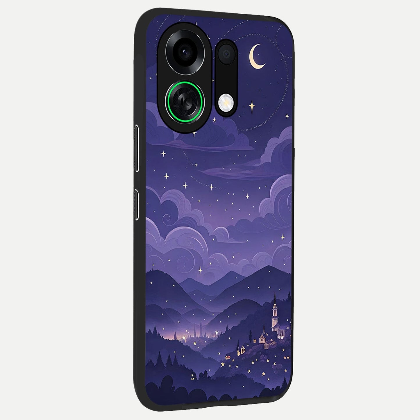  Minimal Night View back cover For Oppo K13 Turbo slim fit glass case with vibrant aesthetic design