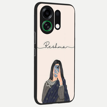  Mirror Mood Muse With Custom Name back cover For Oppo K13 Turbo slim fit glass case with vibrant aesthetic design