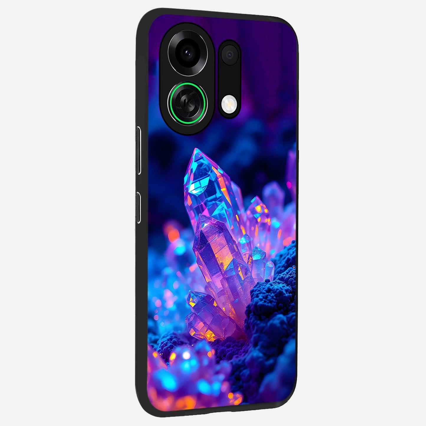  Neon Aura Shards back cover For Oppo K13 Turbo slim fit glass case with vibrant aesthetic design