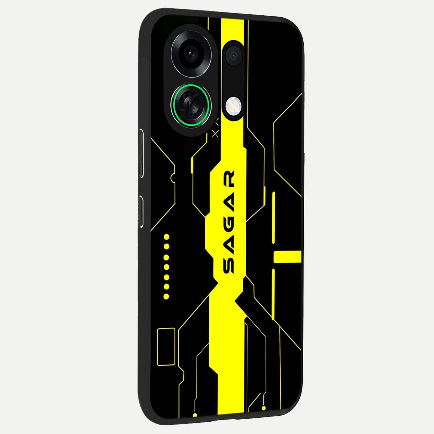  Neon CYBERPUNK Custom Name back cover For Oppo K13 Turbo slim fit glass case with vibrant aesthetic design
