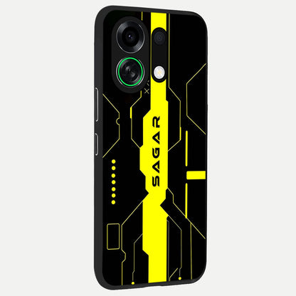  Neon CYBERPUNK Custom Name back cover For Oppo K13 Turbo slim fit glass case with vibrant aesthetic design