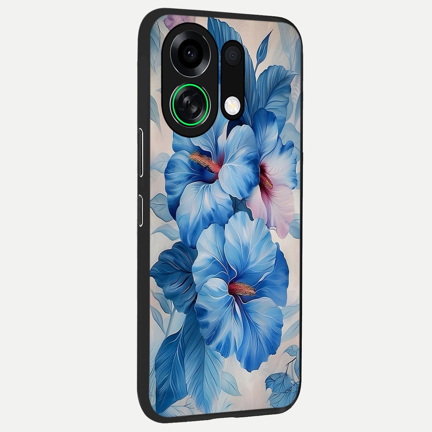  Ocean Hibiscus Grace back cover For Oppo K13 Turbo slim fit glass case with vibrant aesthetic design