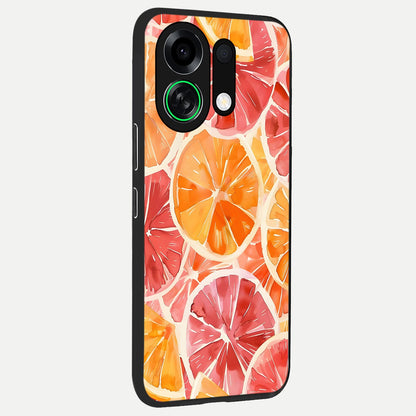 Orange Fruits Pattern back cover For Oppo K13 Turbo slim fit glass case with vibrant aesthetic design