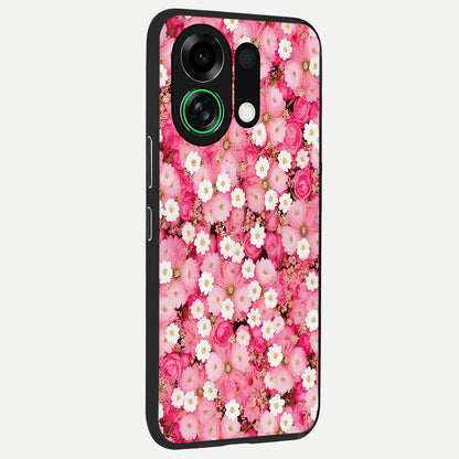  Pink Daisy Bliss back cover For Oppo K13 Turbo slim fit glass case with vibrant aesthetic design