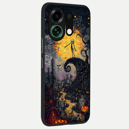  Pumpkin Moon Night back cover For Oppo K13 Turbo slim fit glass case with vibrant aesthetic design
