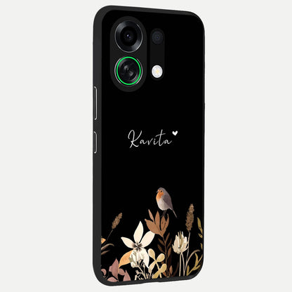  Quiet Garden Tune Custom Name back cover For Oppo K13 Turbo slim fit glass case with vibrant aesthetic design