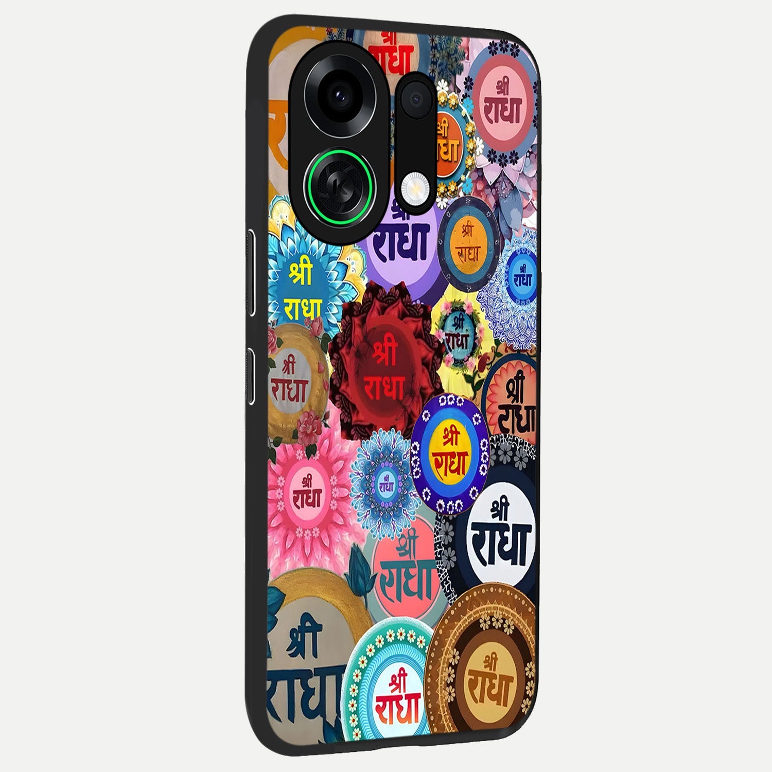  Radha Divine Bloom back cover For Oppo K13 Turbo slim fit glass case with vibrant aesthetic design