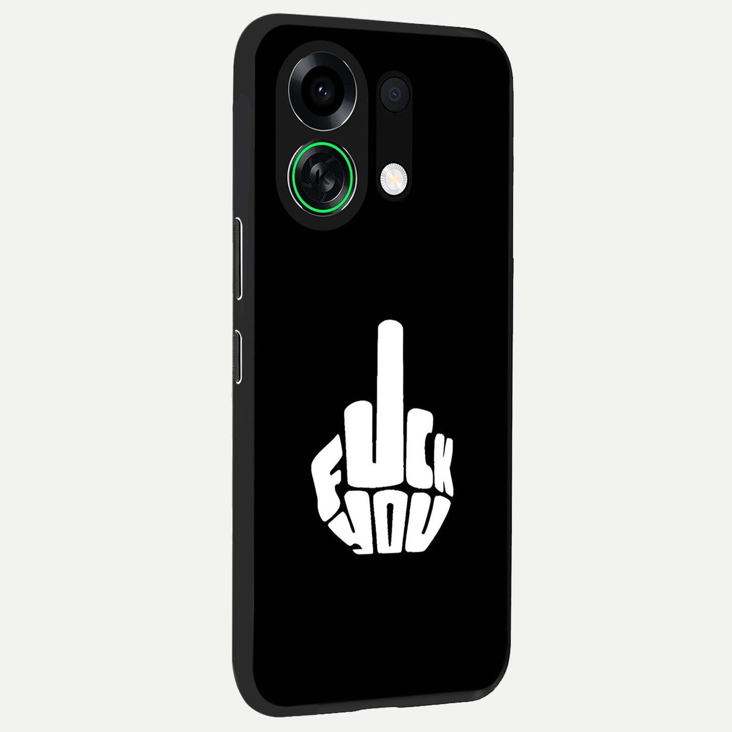  Rebel Mode On back cover For Oppo K13 Turbo slim fit glass case with vibrant aesthetic design