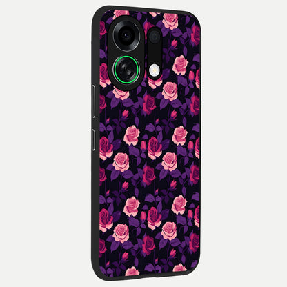  Rose Garden Twilight back cover For Oppo K13 Turbo slim fit glass case with vibrant aesthetic design