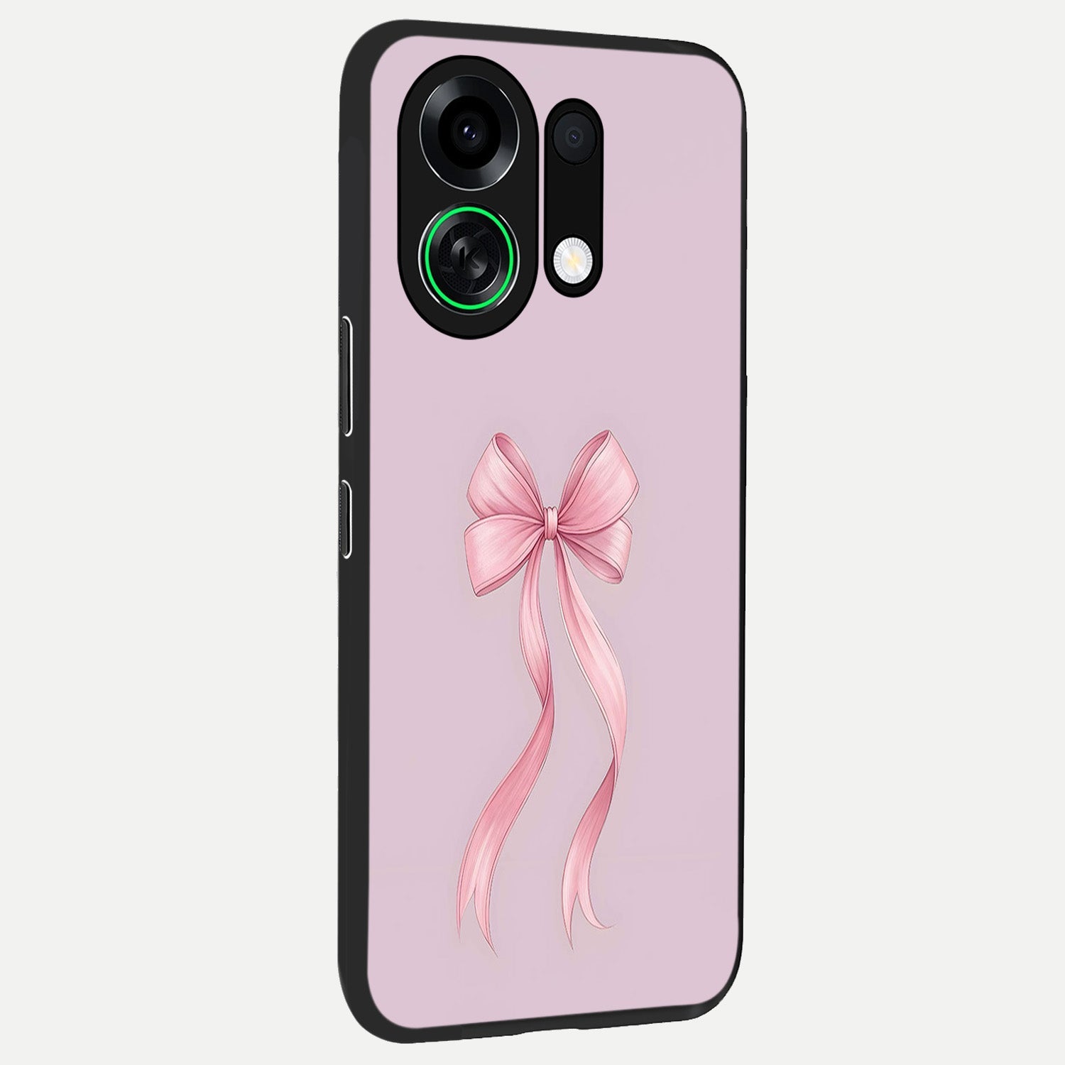  Soft Blush Bow back cover For Oppo K13 Turbo slim fit glass case with vibrant aesthetic design