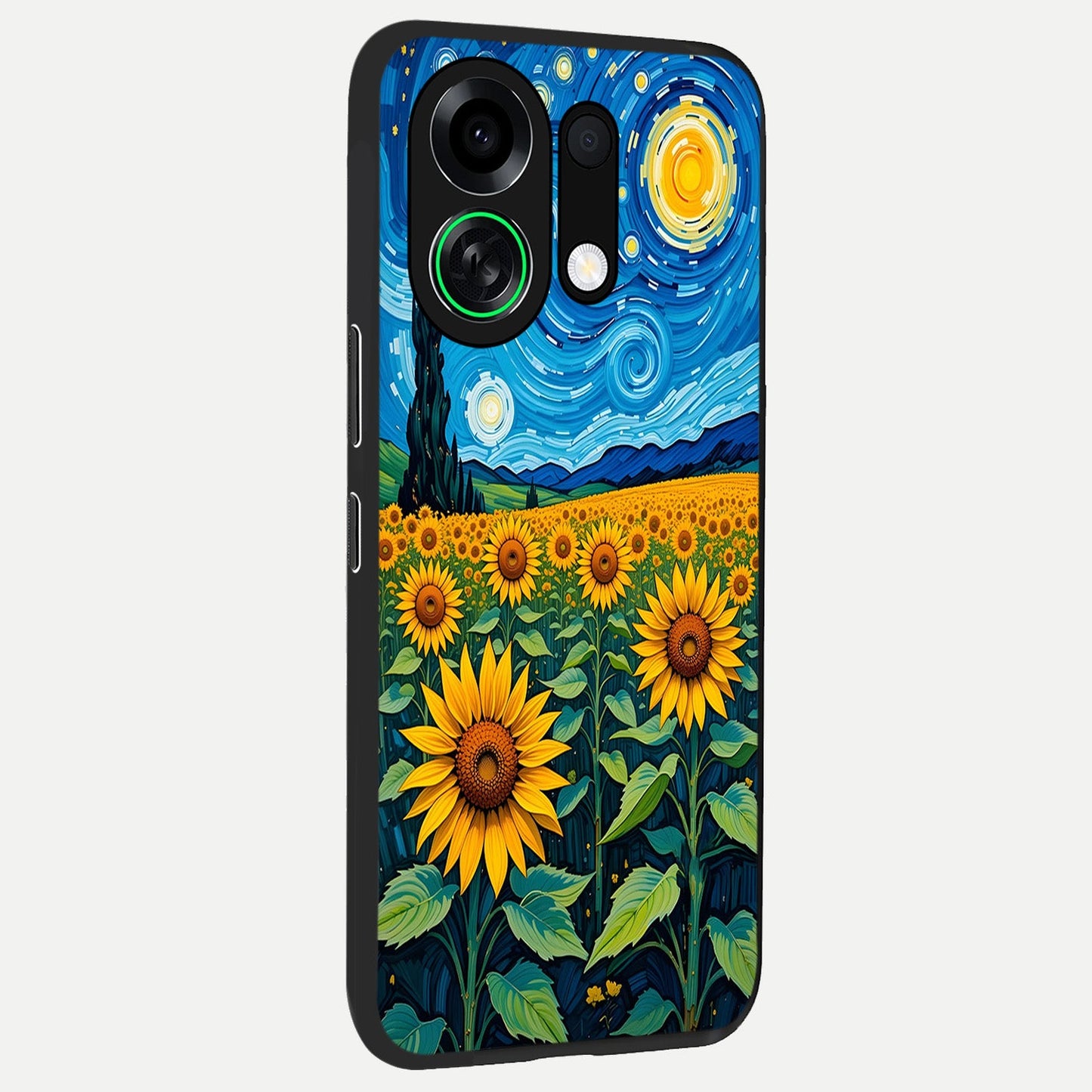  Starry Sunflower Dreams back cover For Oppo K13 Turbo slim fit glass case with vibrant aesthetic design