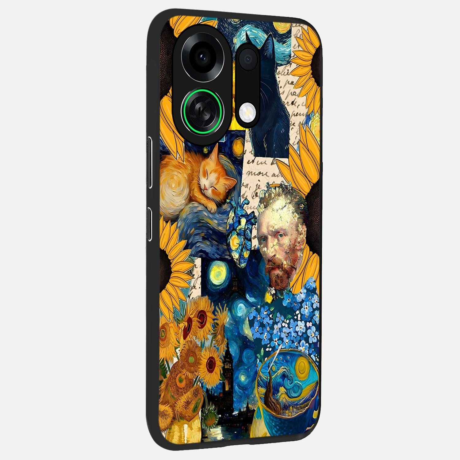  Sunflower Chic Mood Custom Name back cover For Oppo K13 Turbo slim fit glass case with vibrant aesthetic design
