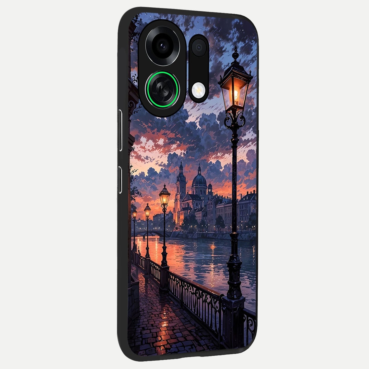  Twilight River Lights back cover For Oppo K13 Turbo slim fit glass case with vibrant aesthetic design