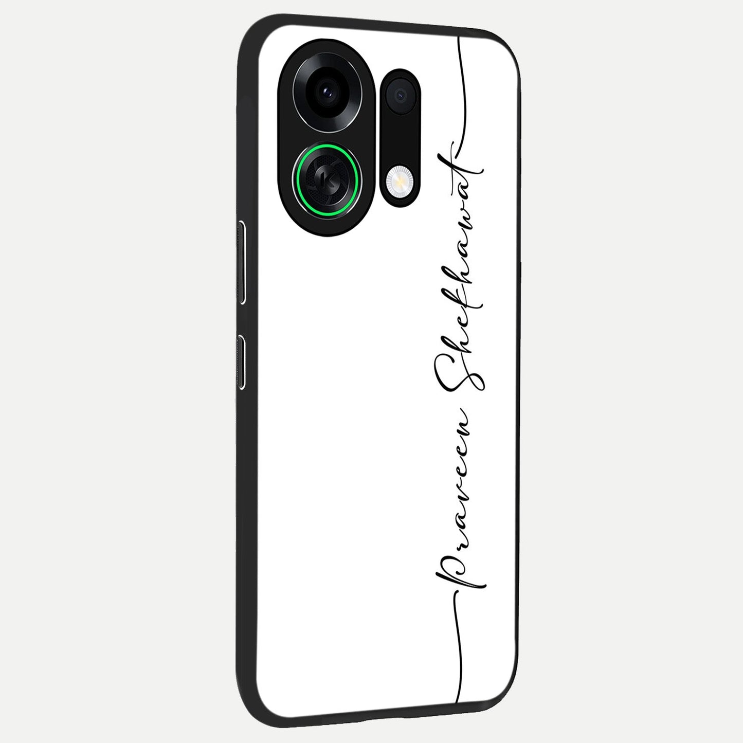  White Tune Custom Name back cover For Oppo K13 Turbo slim fit personalized glass case with aesthetic design