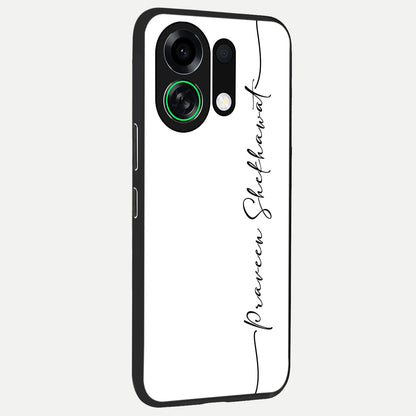  White Tune Custom Name back cover For Oppo K13 Turbo slim fit personalized glass case with aesthetic design