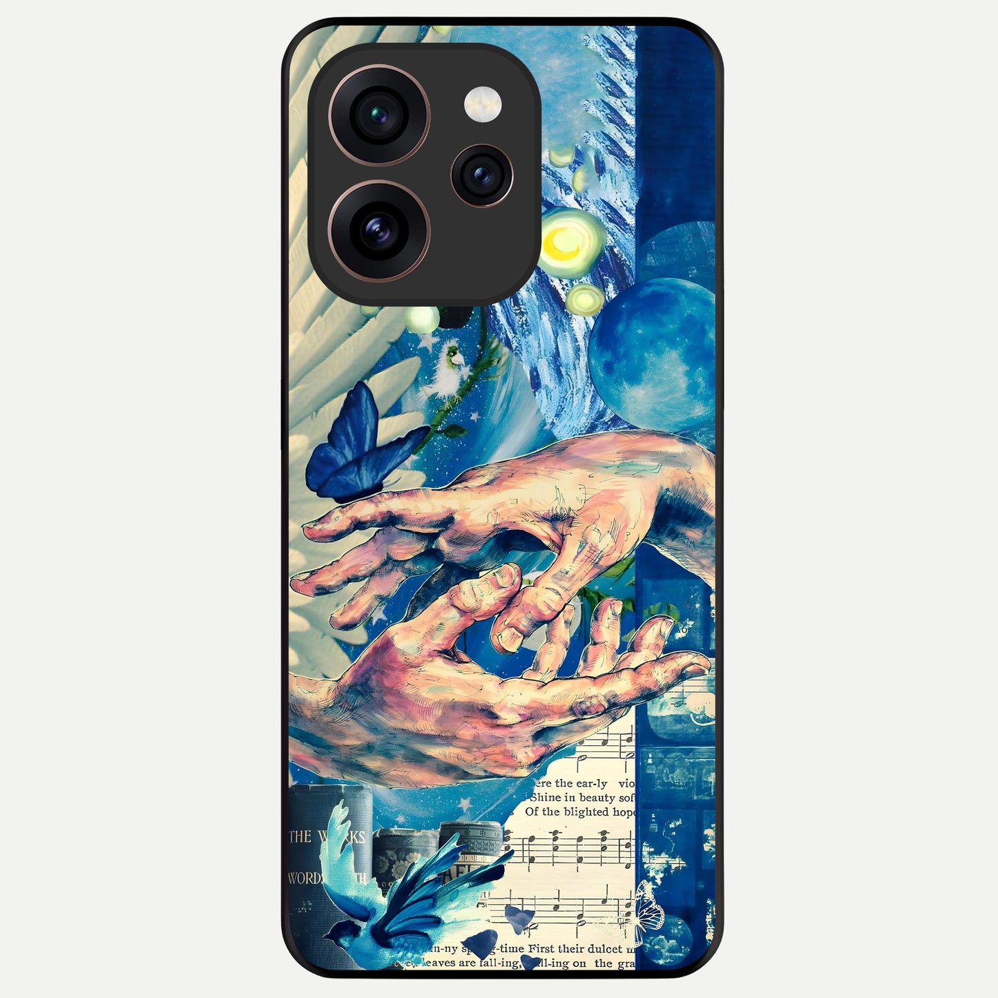  Aesthetic Divider Glass Case For Oppo Reno 15 Pro back cover – full design glossy printed glass finish
