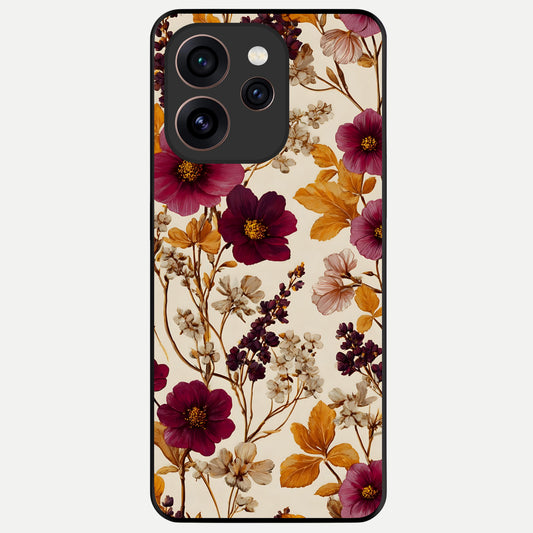  Autumn Wine Bloom Glass Case For Oppo Reno 15 Pro back cover – full design glossy printed glass finish