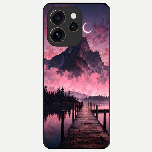  Beautiful Mountain View Glass Case For Oppo Reno 15 Pro back cover – full design glossy printed glass finish