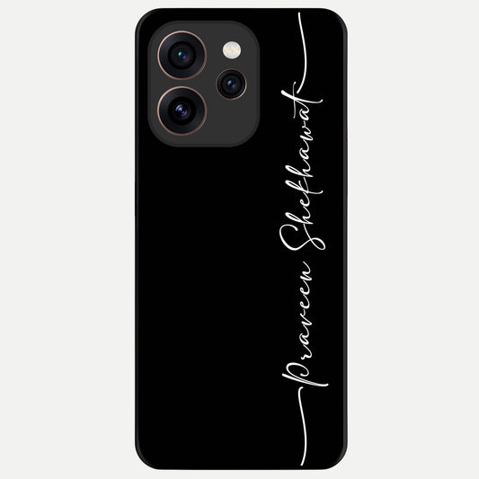  Black Tune Custom Name Glass Case For Oppo Reno 15 Pro back cover – full design glossy printed glass finish