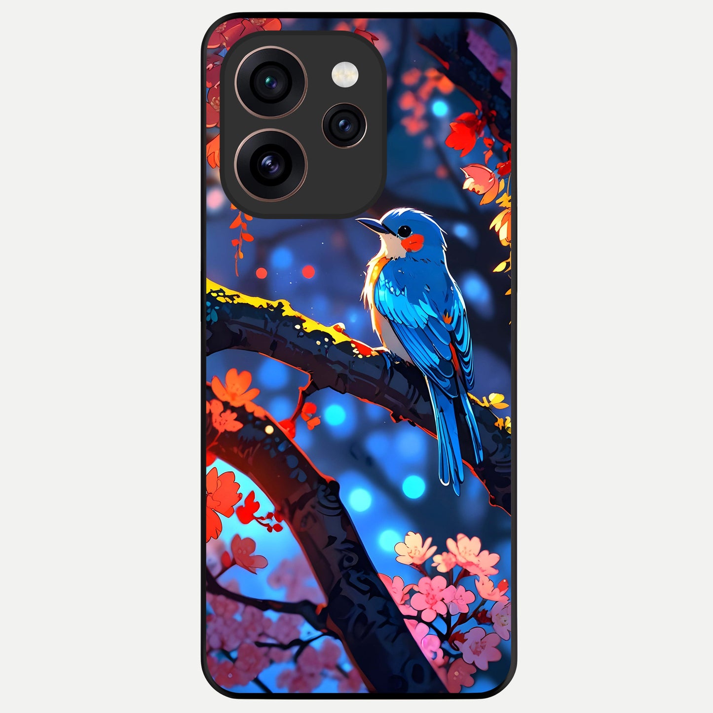  Blooming Water Drift Glass Case For Oppo Reno 15 Pro back cover – full design glossy printed glass finish