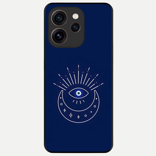  Blue Evil Eye Glass Case For Oppo Reno 15 Pro back cover – full design glossy printed glass finish