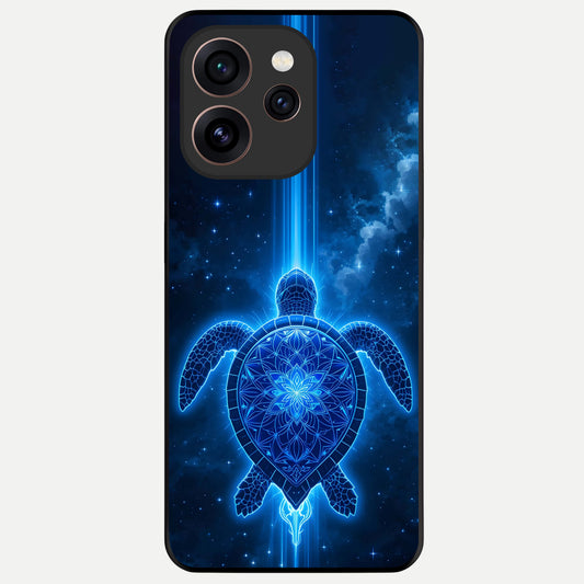  Blue Galaxy Turtle Glass Case For Oppo Reno 15 Pro back cover – full design glossy printed glass finish