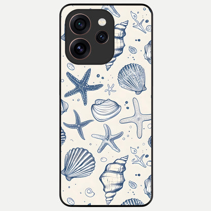  Blue Ocean Outline Glass Case For Oppo Reno 15 Pro back cover – full design glossy printed glass finish