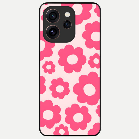  Blush Flower Pop Glass Case For Oppo Reno 15 Pro back cover – full design glossy printed glass finish